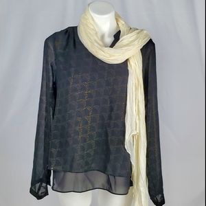 Black and gold sheet blouse